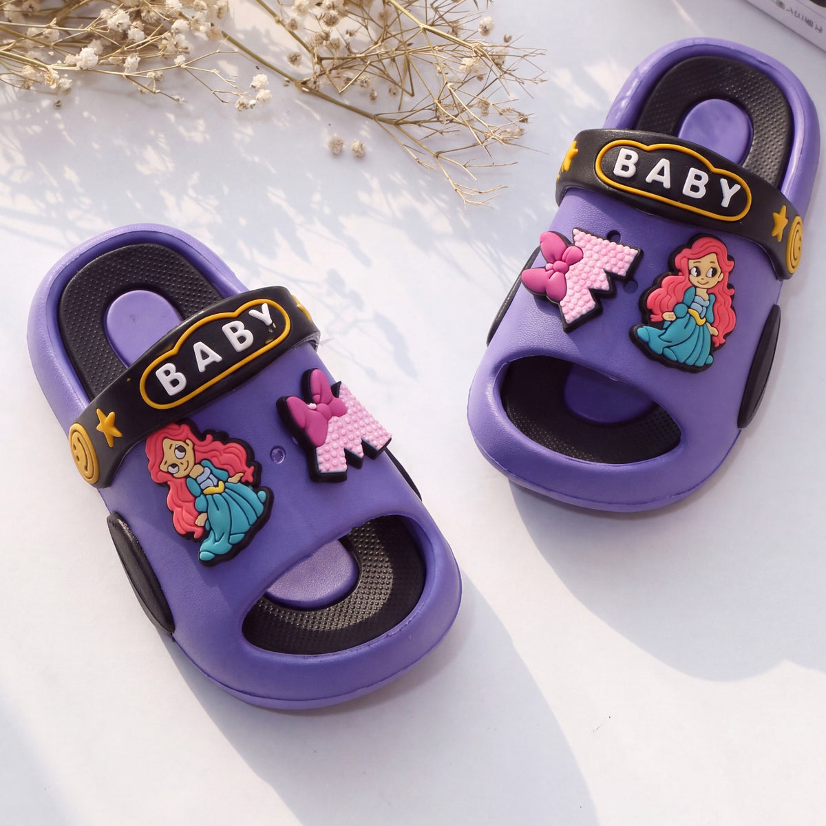 Purple & Black Kids' Clog Sandals | Purple & Black
