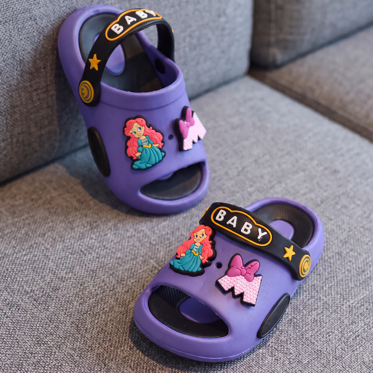 Purple & Black Kids' Clog Sandals | Purple & Black