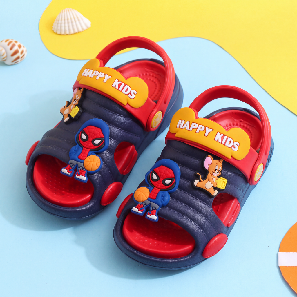 Dark Blue & Red Kids' Slide Sandals