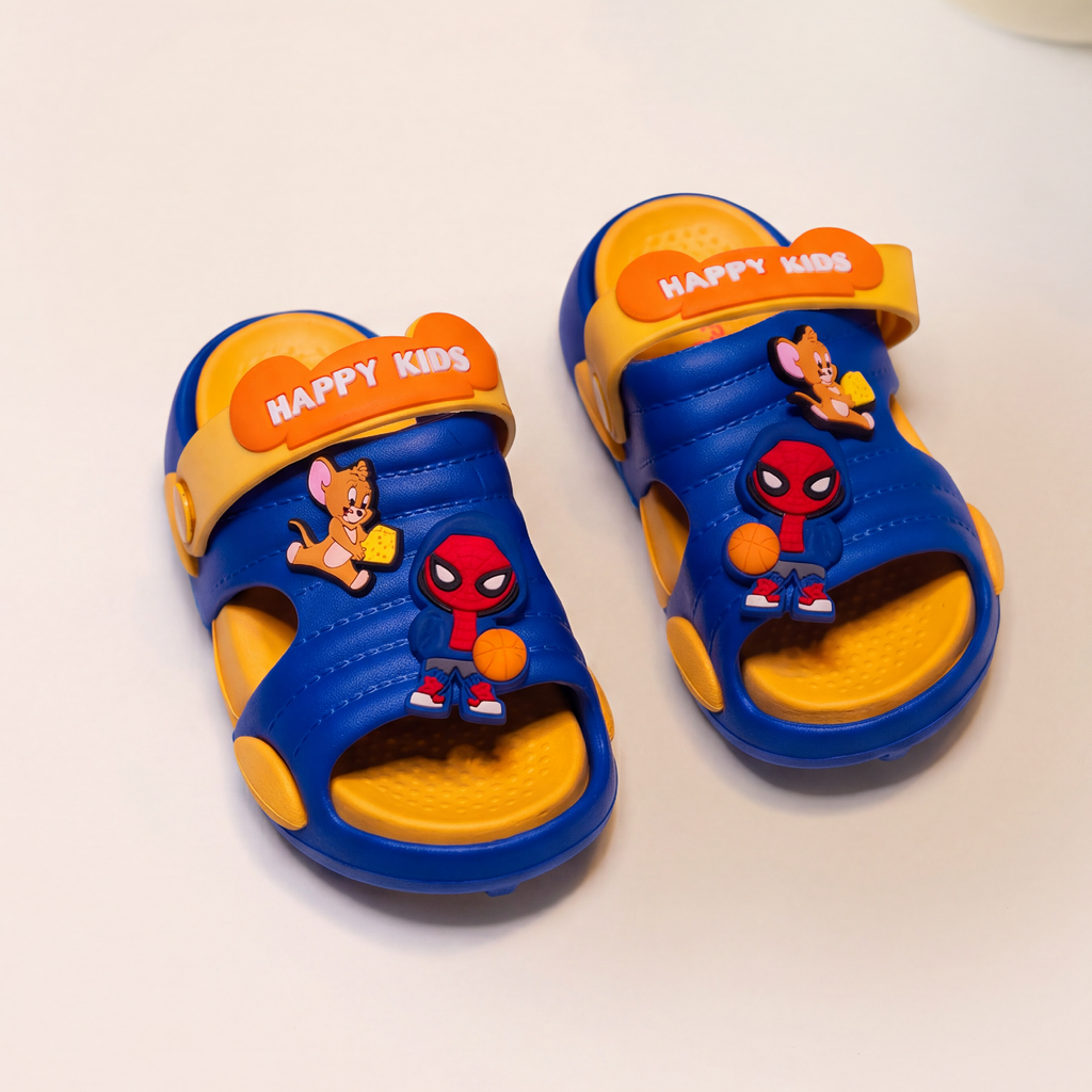 Spider-Man & Jerry Kids' Slide Sandals | Blue & Yellow