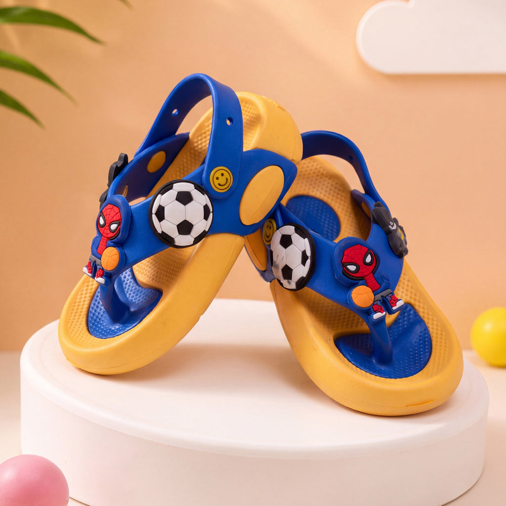 Yellow & Royal Blue Kids' Backstrap Flip-Flops Sandals