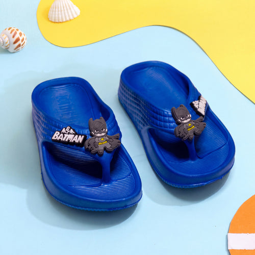 Batman & Logo Kids' Flip-Flop Slippers | Royal Blue