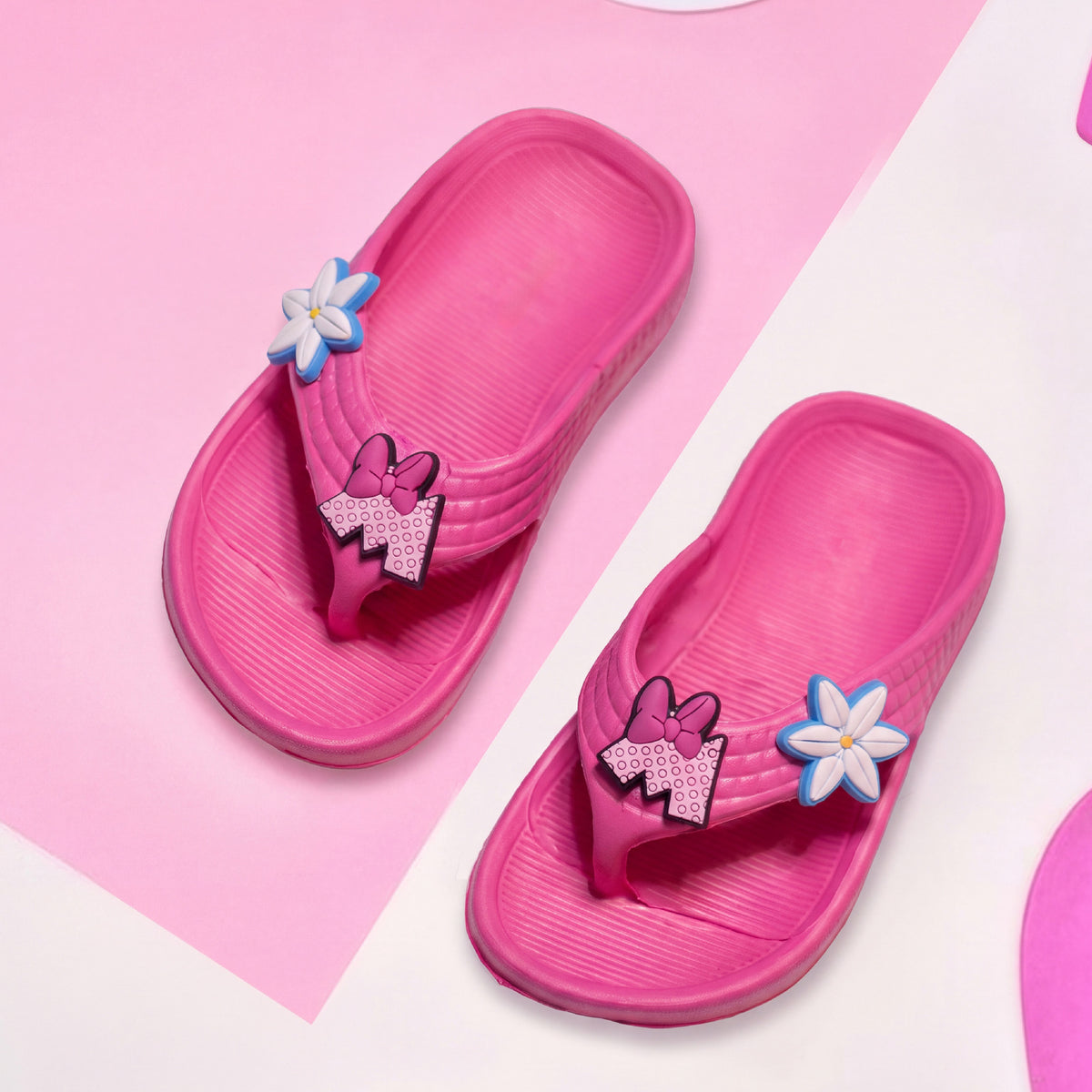 Minnie Bow & Daisy Flower Kids' Flip-Flop Slippers | Bubblegum Pink