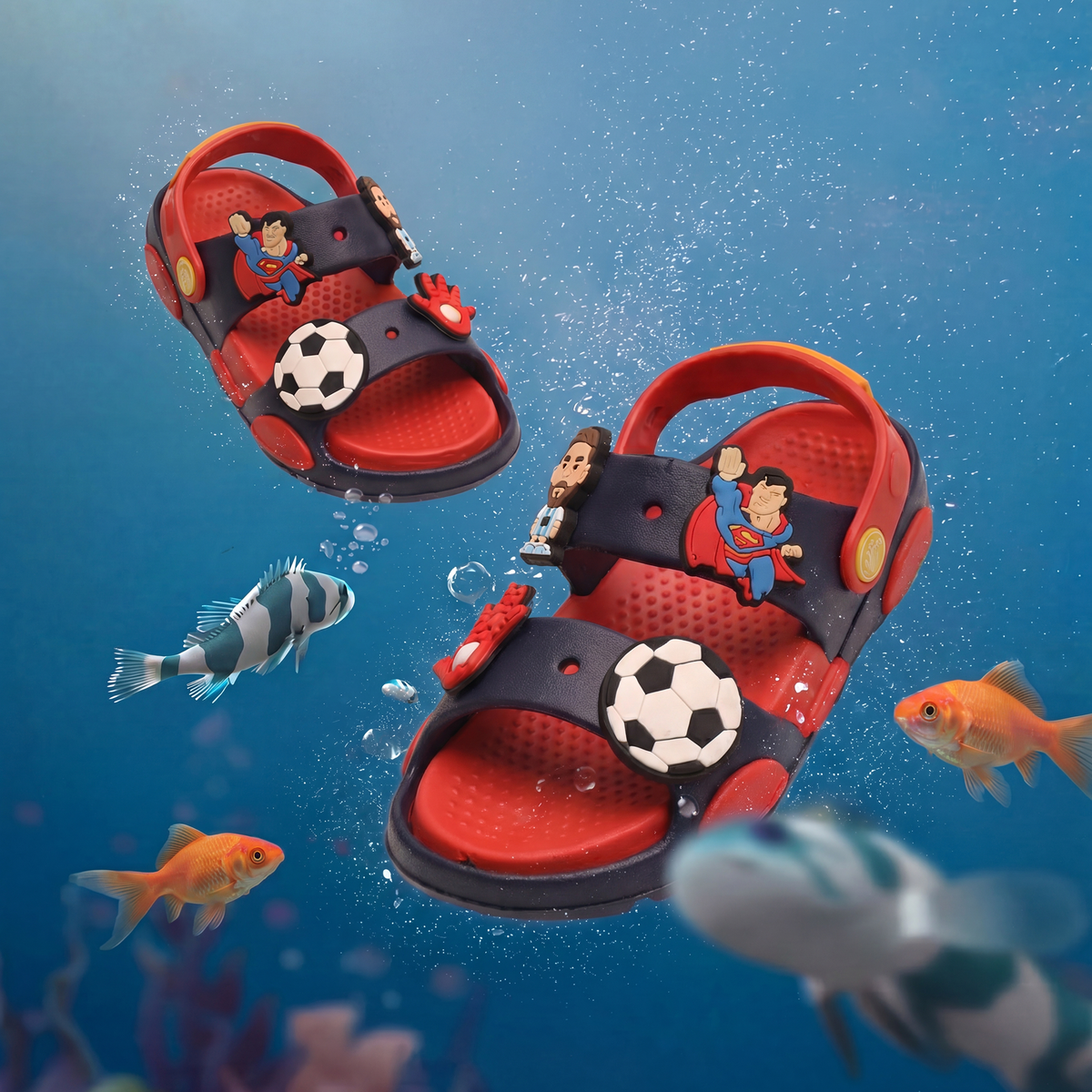 Superhero & Toy Story Kids' Slide Sandals | Navy Blue & Red
