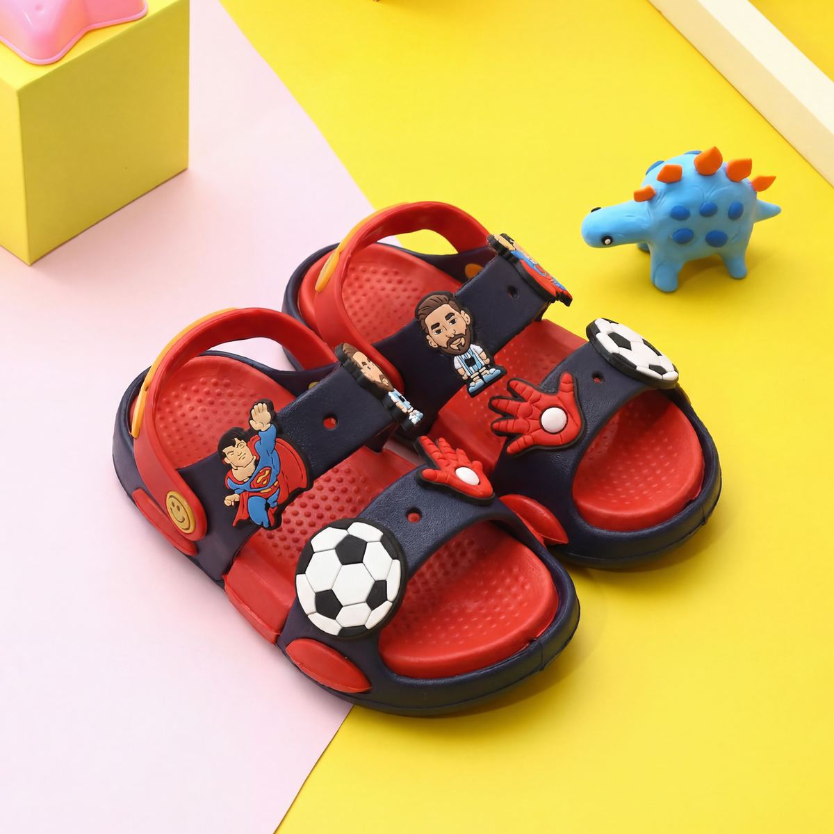 Superhero & Toy Story Kids' Slide Sandals | Navy Blue & Red