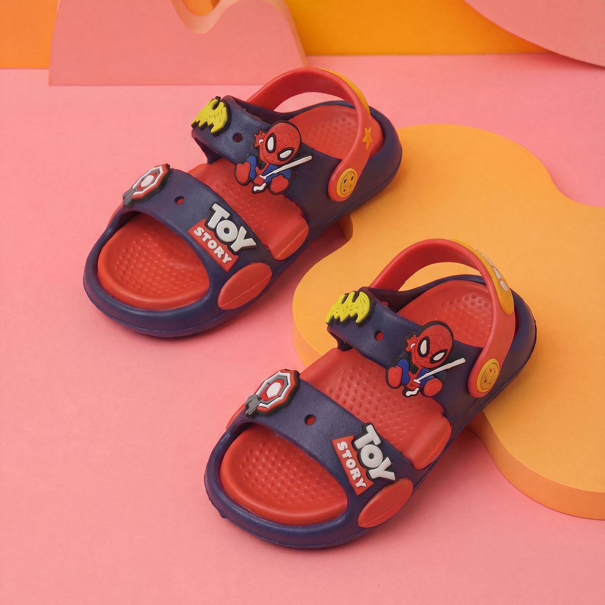 Superhero & Toy Story Kids' Slide Sandals | Navy Blue & Red