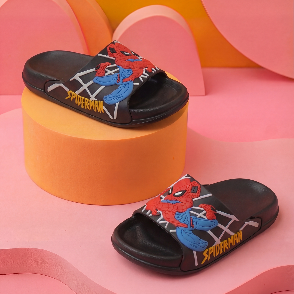 Spider-Man Web-Slinger Kids' Slide Slippers | Stealth Black