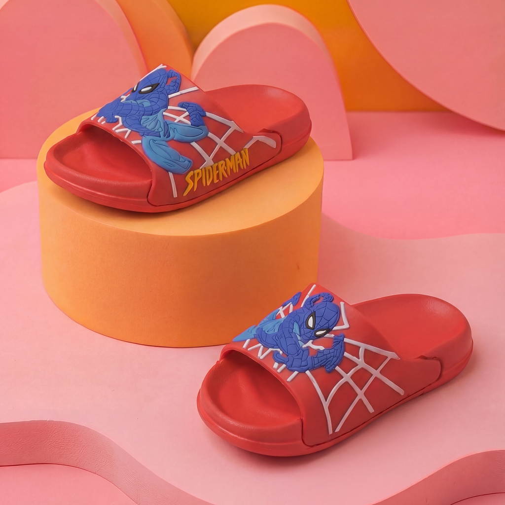 Superhero Kids' Slide Slippers | Crimson Red
