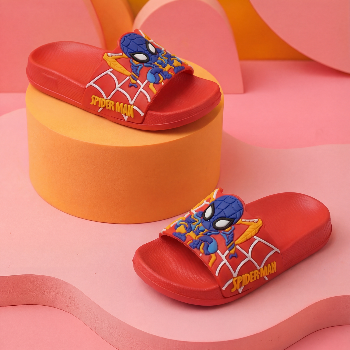 Superhero Kids' Slide Slippers | Crimson Red