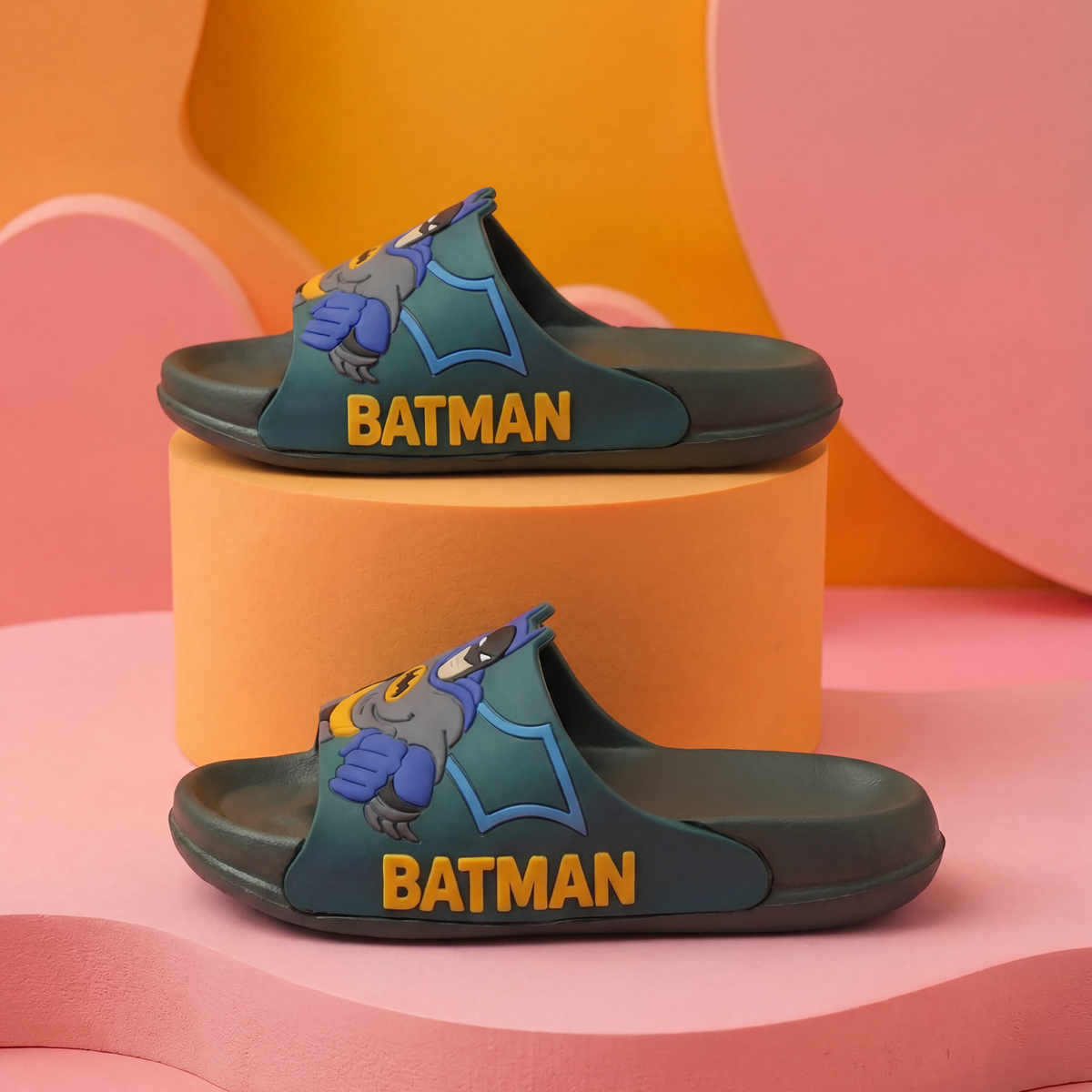 Batman Action Kids' Slide Slippers | Olive Green
