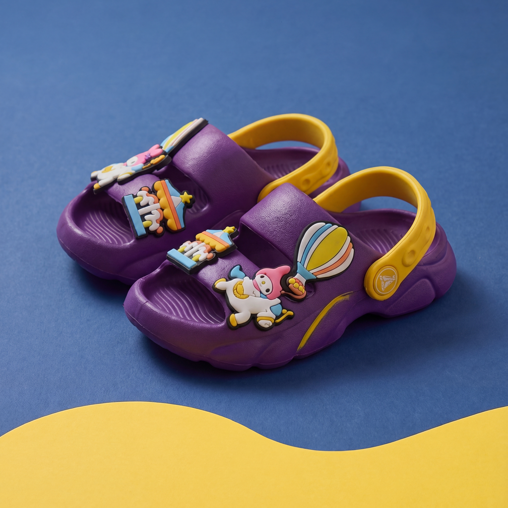 My Melody Carousel Kids' Slide Sandals | Purple & Yellow