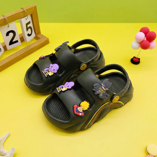 Batman & Goku Anime Kids' Slide Sandals | Dark Green