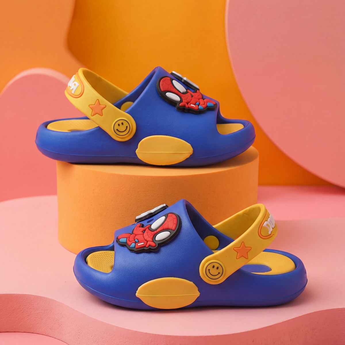 Spider-Man, Tom and Jerry Kids' Slide Sandals | Royal Blue & Yellow