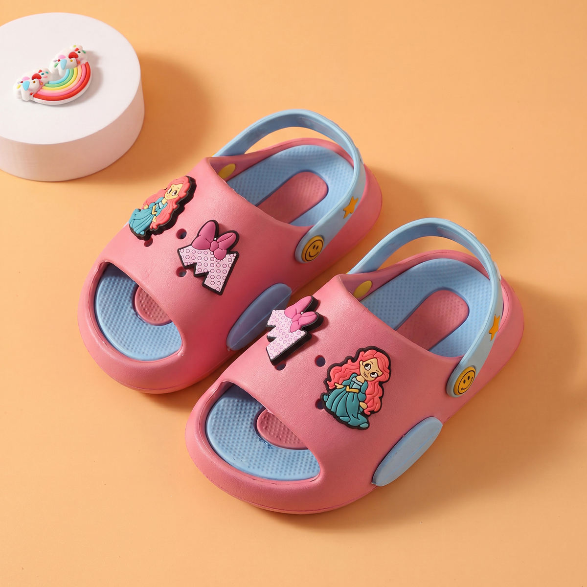 Little Mermaid Kids' Slide Sandals | Pink & Light Blue