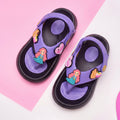 Purple & Black Kids' Backstrap Flip-Flops Sandals
